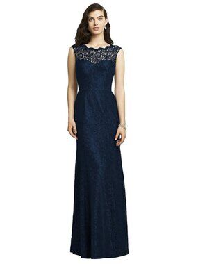 Dessy Black Tie Lace dress with open back